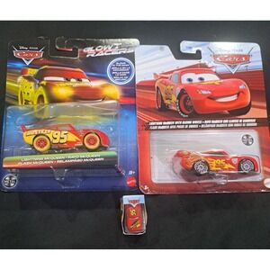 Disney Pixar Cars Lightning McQueen Lot Glow Racers & Racing Wheels - New Lot